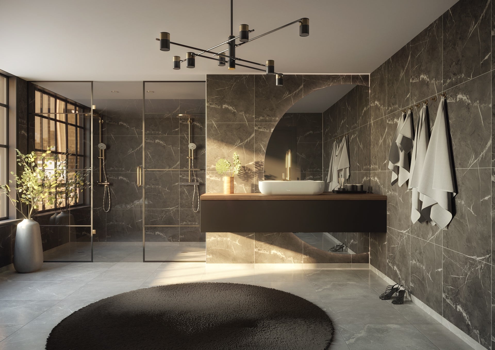 FIBO Black Marble bathroom panels