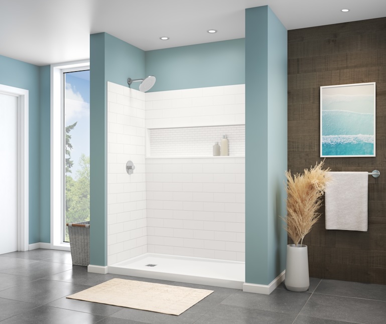 NexTile subway tile walk-in shower